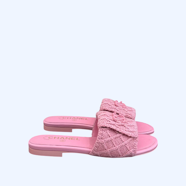 [ 샤넬 ] CC로고 울 니트 슬리퍼