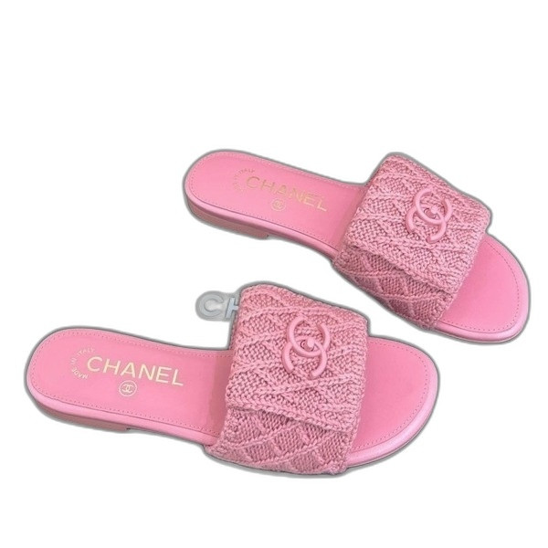 [ 샤넬 ] CC로고 울 니트 슬리퍼