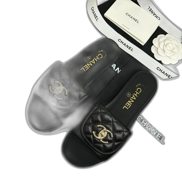 [ 샤넬 ] 25C 퀼팅 턴락 슬리퍼 뮬