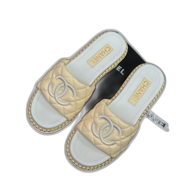 [ 샤넬 ] 통굽 체인 슬리퍼 뮬