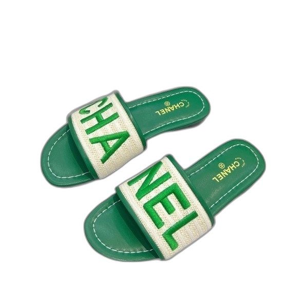 [ 샤넬 ] 레터링 로고 여성 뮬 슬리퍼