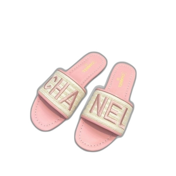[ 샤넬 ] 레터링 로고 여성 뮬 슬리퍼
