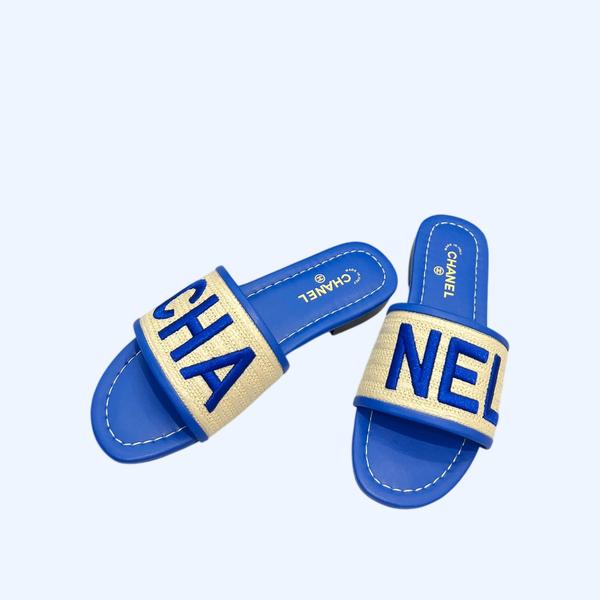 [ 샤넬 ] 레터링 로고 여성 뮬 슬리퍼