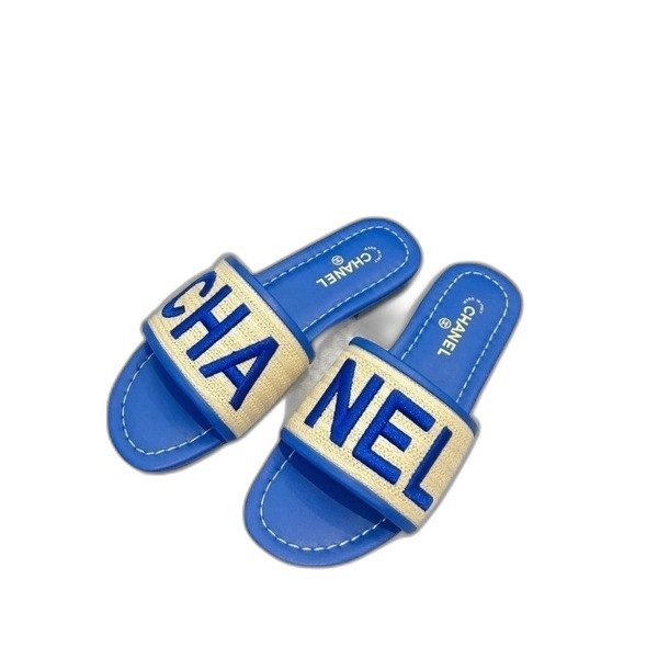 [ 샤넬 ] 레터링 로고 여성 뮬 슬리퍼