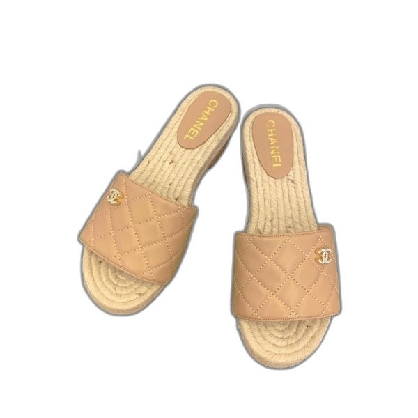 [ Chanel ] 샤넬 퀼팅 에스파듀 통굽 샌들