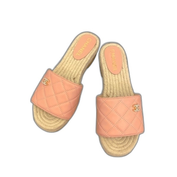 [ Chanel ] 샤넬 퀼팅 에스파듀 통굽 샌들