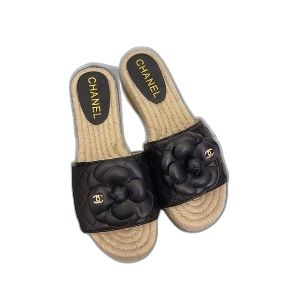 [ Chanel ] 샤넬 까멜리아 에스파듀 통굽 샌들
