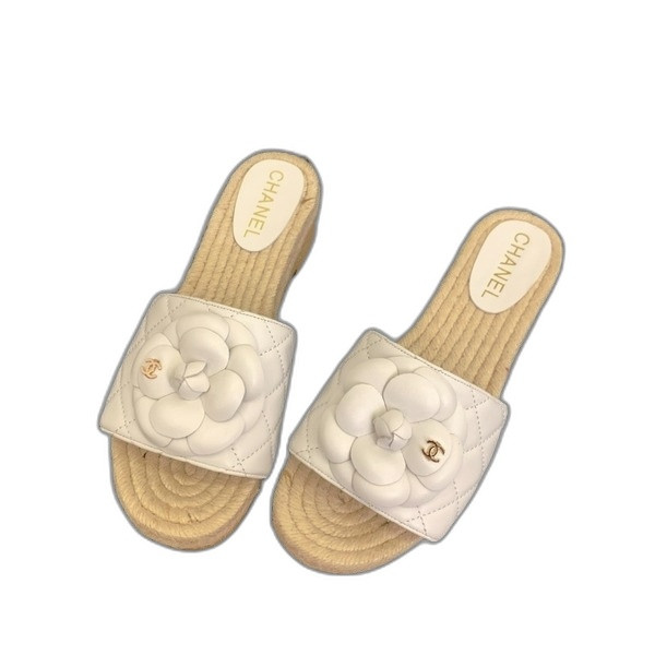 [ Chanel ] 샤넬 까멜리아 에스파듀 통굽 샌들