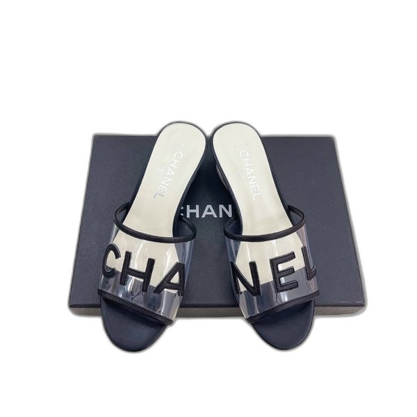 [ Chanel ] 샤넬 로고 크리스탈 뮬