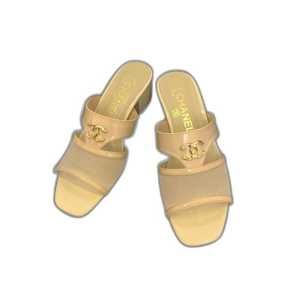 [ Chanel ] 샤넬 매쉬 애나멜 뮬 샌들