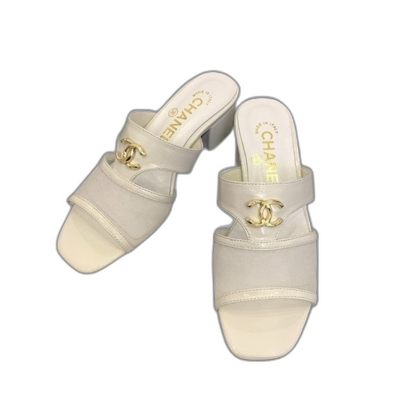 [ Chanel ] 샤넬 매쉬 애나멜 뮬 샌들