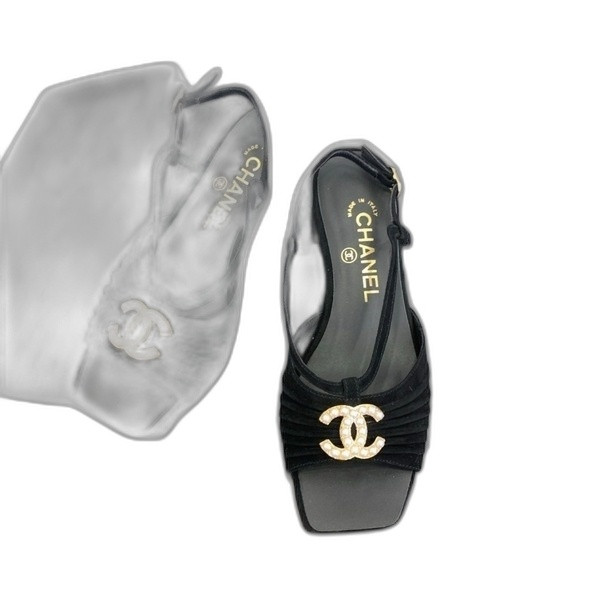 [ Chanel ] 샤넬 CC 스웨이드 샌들