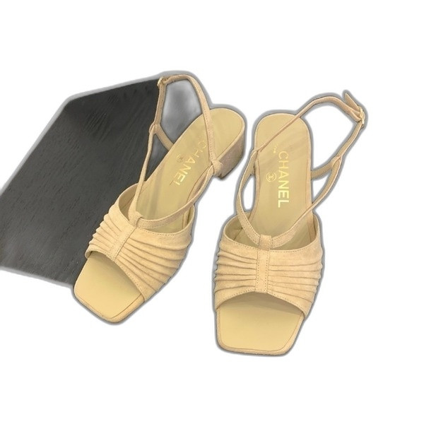 [ Chanel ] 샤넬 스웨이드 키드스킨 샌들