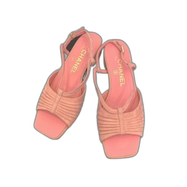 [ Chanel ] 샤넬 스웨이드 키드스킨 샌들