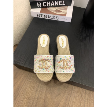 [ Chanel ] 샤넬 CC 에스파듀 통굽 샌들