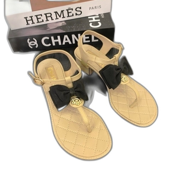 [ Chanel ] 샤넬 까멜리아 리본 쪼리 샌들