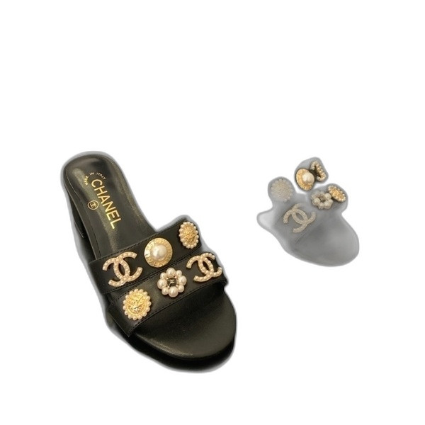 [ Chanel ] 샤넬 진주 버클 뮬 샌들