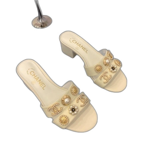 [ Chanel ] 샤넬 진주 버클 뮬 샌들