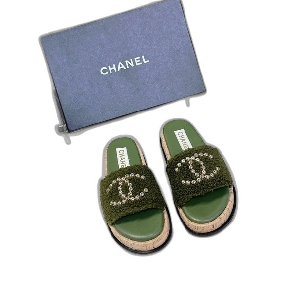 [ Chanel ] 샤넬 CC 통굽 슬라이드