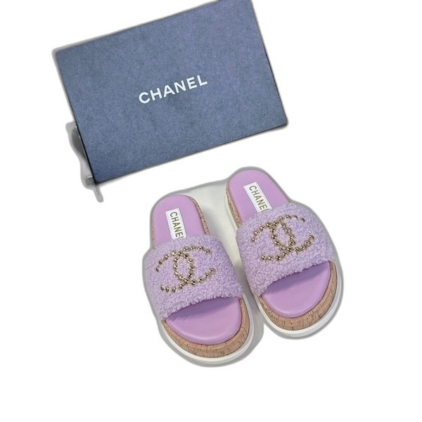 [ Chanel ] 샤넬 CC 통굽 슬라이드