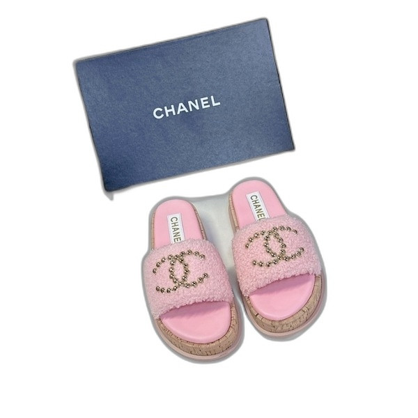 [ Chanel ] 샤넬 CC 통굽 슬라이드