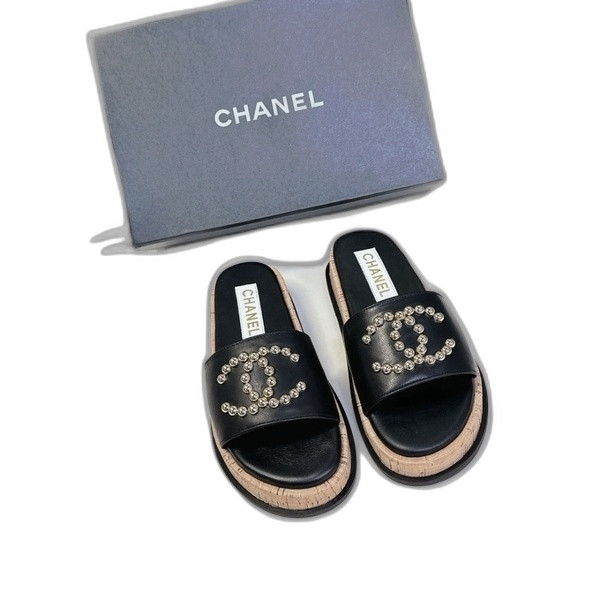[ Chanel ] 샤넬 CC 통굽 슬라이드