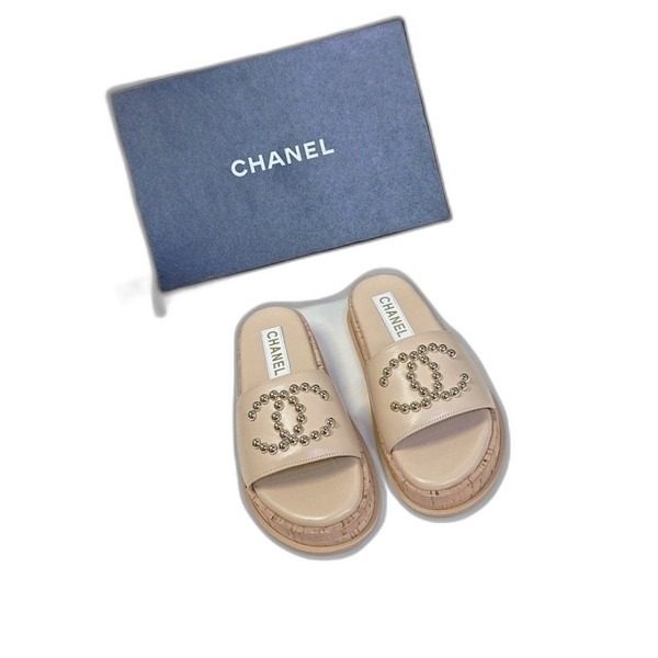[ Chanel ] 샤넬 CC 통굽 슬라이드