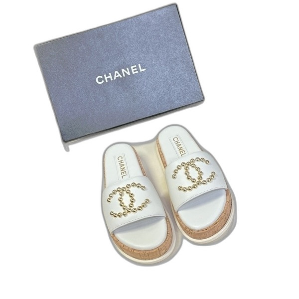 [ Chanel ] 샤넬 CC 통굽 슬라이드