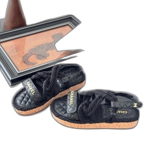 [ Chanel ] 샤넬 로프 벨크로 샌들