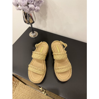 [ Chanel ] 샤넬 퀼팅 체인 통굽 샌들