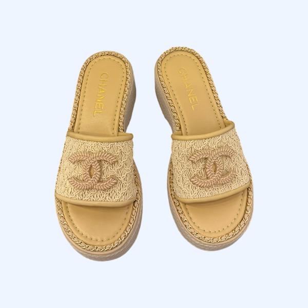 [ Chanel ] 샤넬 CC 통굽 슬라이드