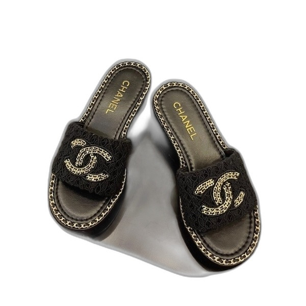 [ Chanel ] 샤넬 CC 통굽 슬라이드