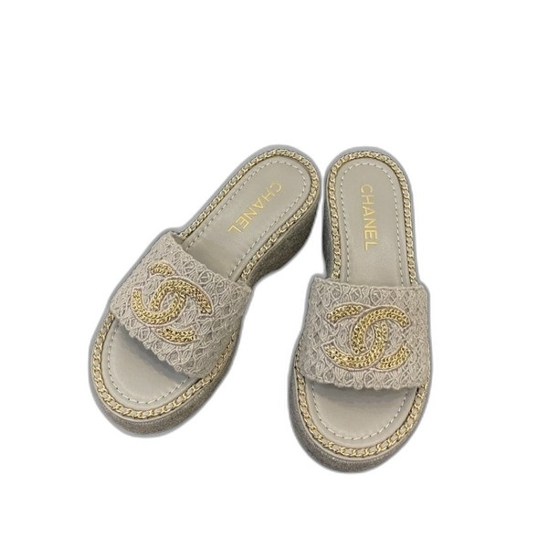 [ Chanel ] 샤넬 CC 통굽 슬라이드