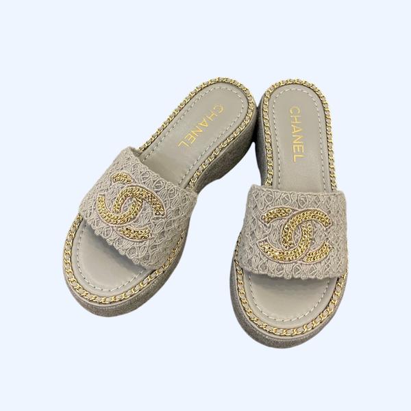 [ Chanel ] 샤넬 CC 통굽 슬라이드