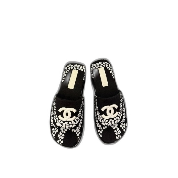 [ Chanel ] 샤넬 프린팅 통굽 슬라이드
