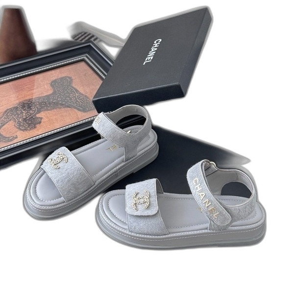 [ Chanel ] 샤넬 CC 벨크로 샌들