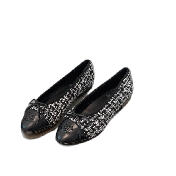 [ 샤넬 ] 트위드 발레리나 플랫