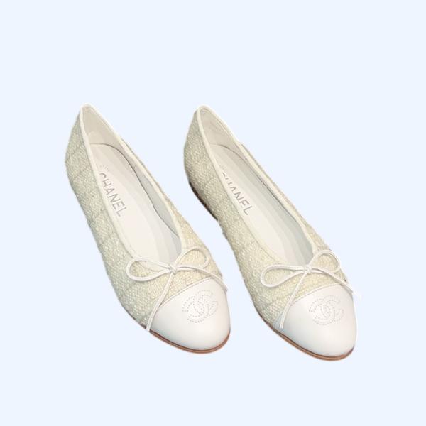 [ 샤넬 ] 트위드 발레리나 플랫