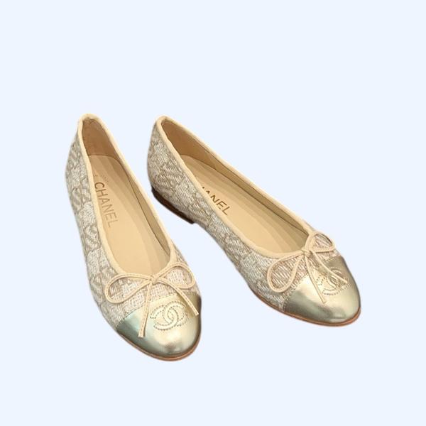 [ 샤넬 ] 트위드 발레리나 플랫