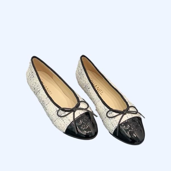 [ 샤넬 ] 트위드 발레리나 플랫