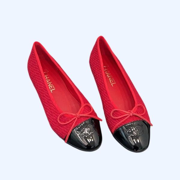 [ 샤넬 ] 트위드 발레리나 플랫