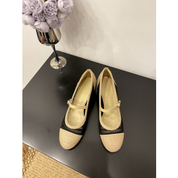 [ Chanel ] 샤넬 라피아 메리제인 플랫 힐