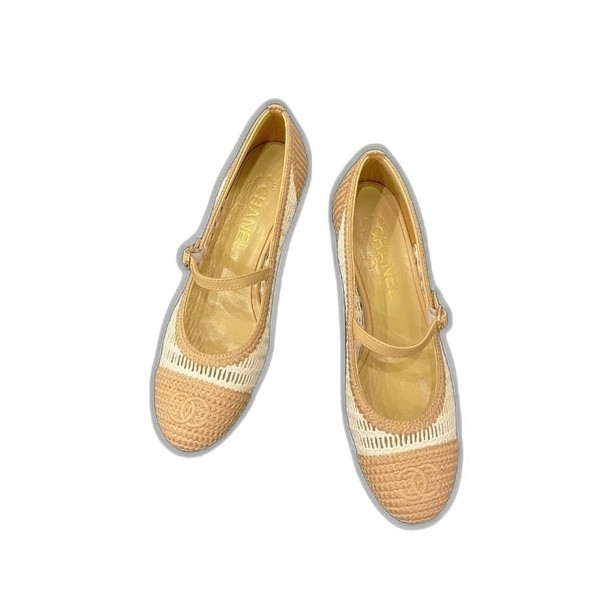 [ Chanel ] 샤넬 라피아 메리제인 플랫 힐