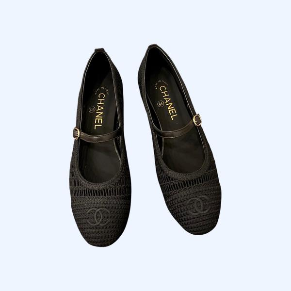 [ Chanel ] 샤넬 라피아 메리제인 플랫