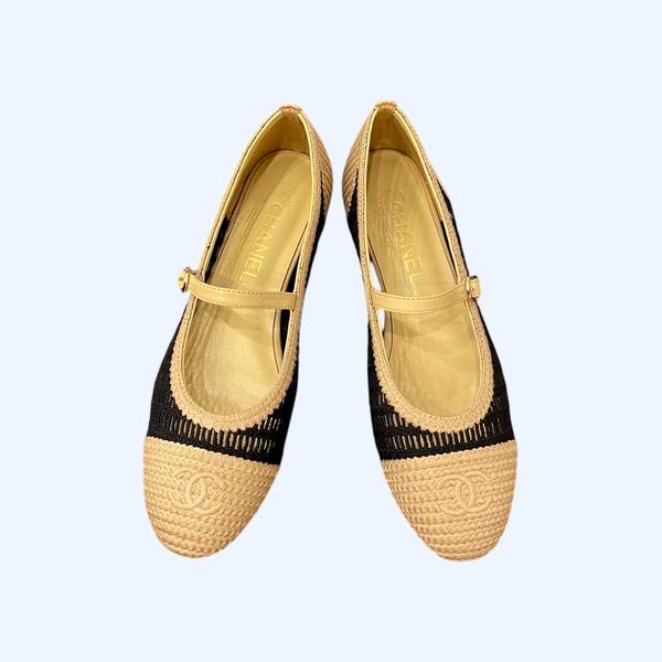 [ Chanel ] 샤넬 라피아 메리제인 플랫