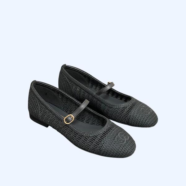 [ Chanel ] 샤넬 라피아 플랫 슈즈