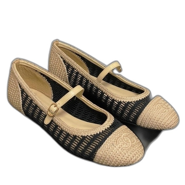 [ Chanel ] 샤넬 라피아 플랫 슈즈