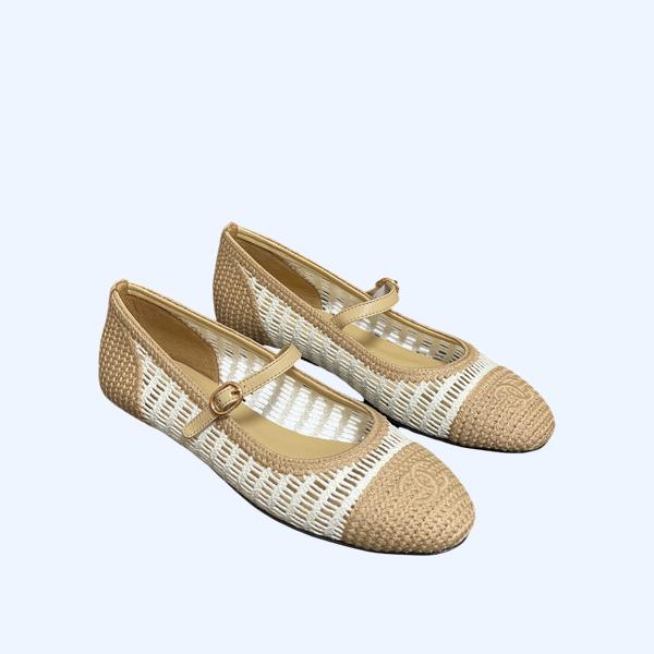 [ Chanel ] 샤넬 라피아 플랫 슈즈