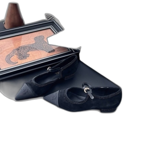 [ Chanel ] 샤넬 스웨이드 스틸레토 플랫