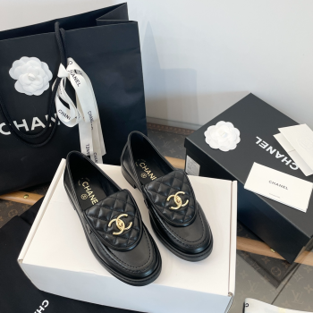 [ 샤넬 ] 뉴 퀼팅 블랙 버클  버클 로퍼